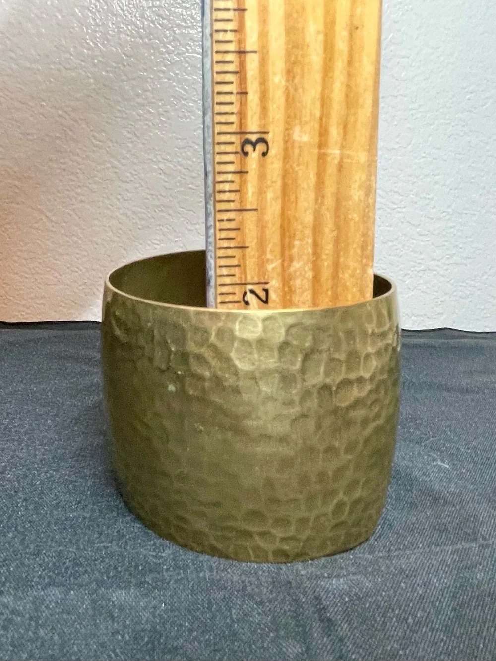 Hammered Brass Cuff Bracelet - Gold Tone